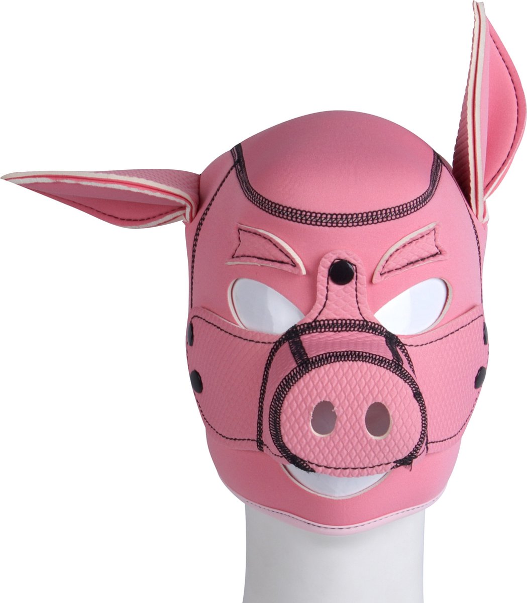 Banoch | Masker "Le Pig" | neopreen roze varkensmasker | varken BDSM — afbeelding 6