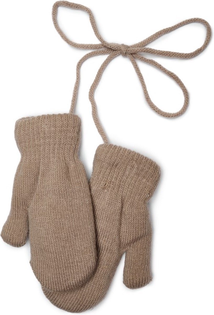 Moufles d'hiver Bébé Fleece avec cordon Zwart (3-18 mois) - gants