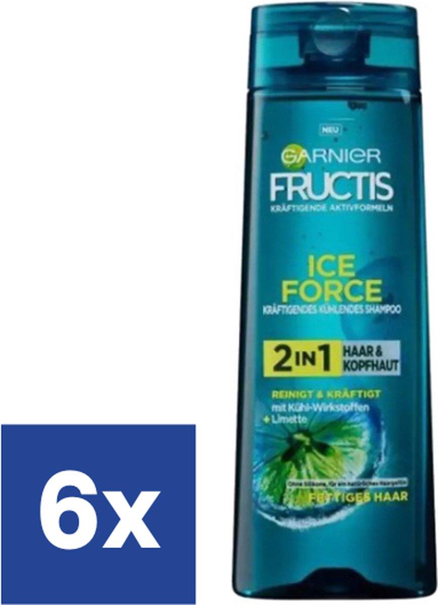 Garnier Ice Force Fructis Shampooing 2en1 - 6 x 300 ml | bol.com