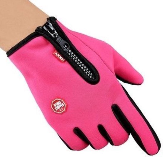 Handschoenen - Touchscreen - Grip - Waterafstotend - Thermisch - Wintersport - Ski/Snowboardhandschoenen - Fietshandschoenen - Dames - Maat XL - Stretch - Roze