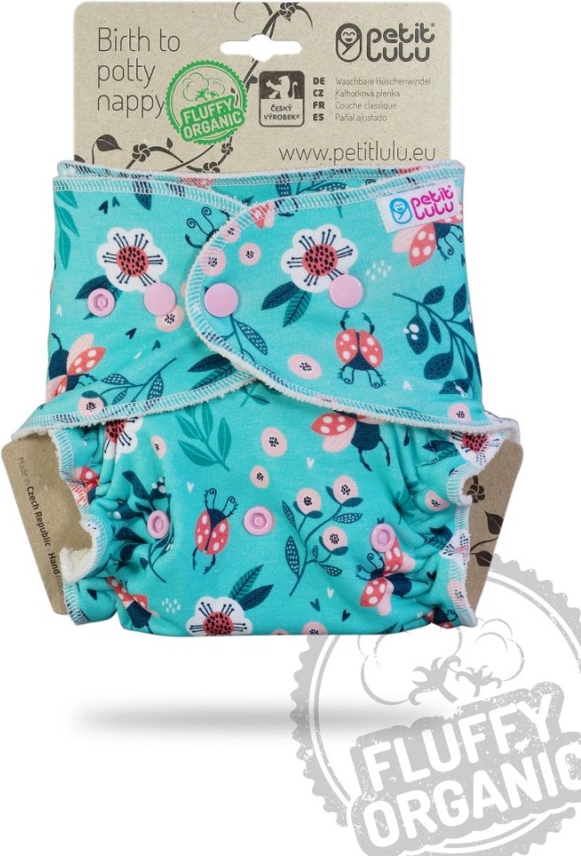 Goedkoopste Petit Lulu Fluffy Organic - XL/ MAXI wasbare luier - Bosvriendjes - geschikt als nachtluier - drukknoopjes