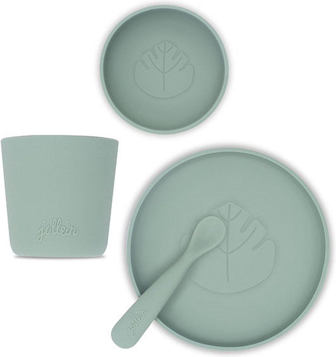 Jollein Kinderserviesset 4-delig - Silliconen - Storm Grey