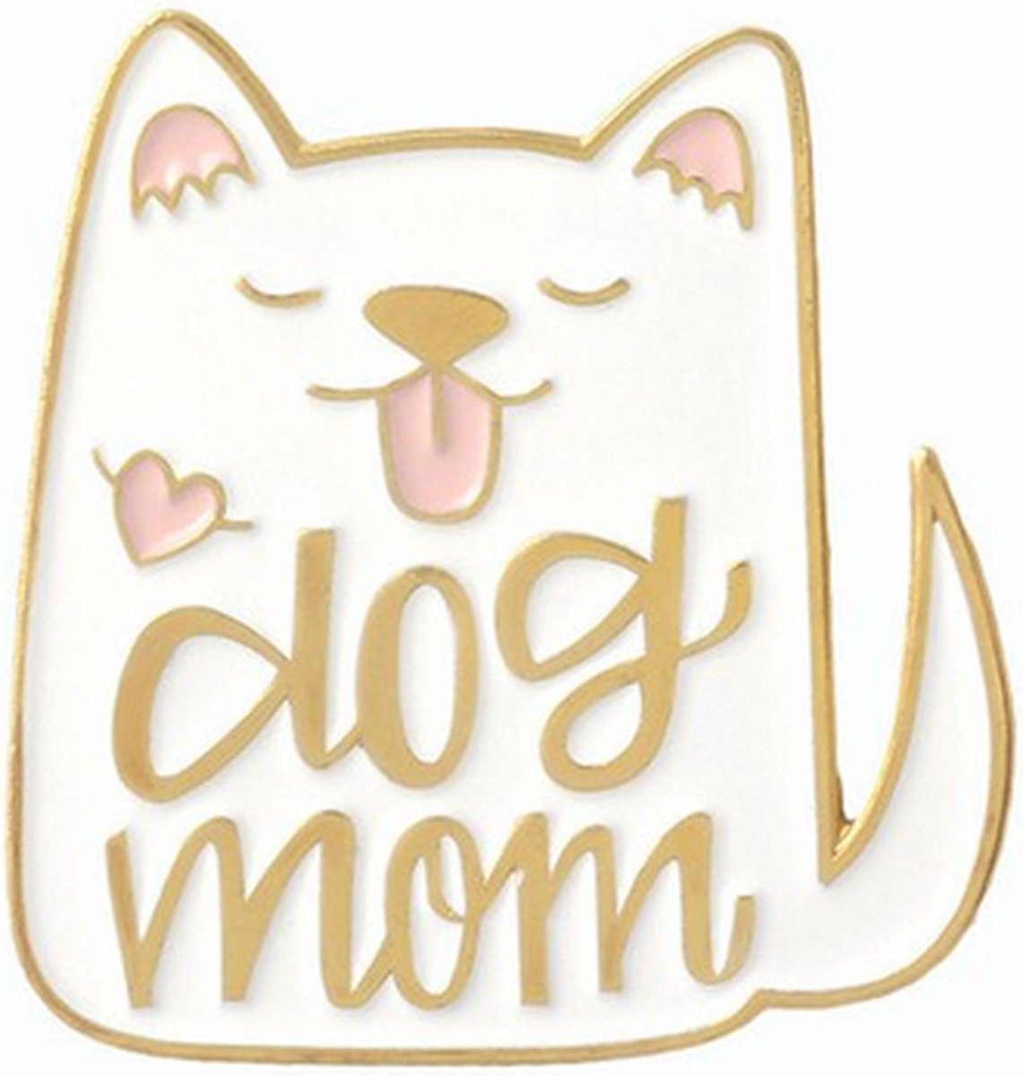 Pin ''dog mom'' dieren, hond, broche, kledingspeld