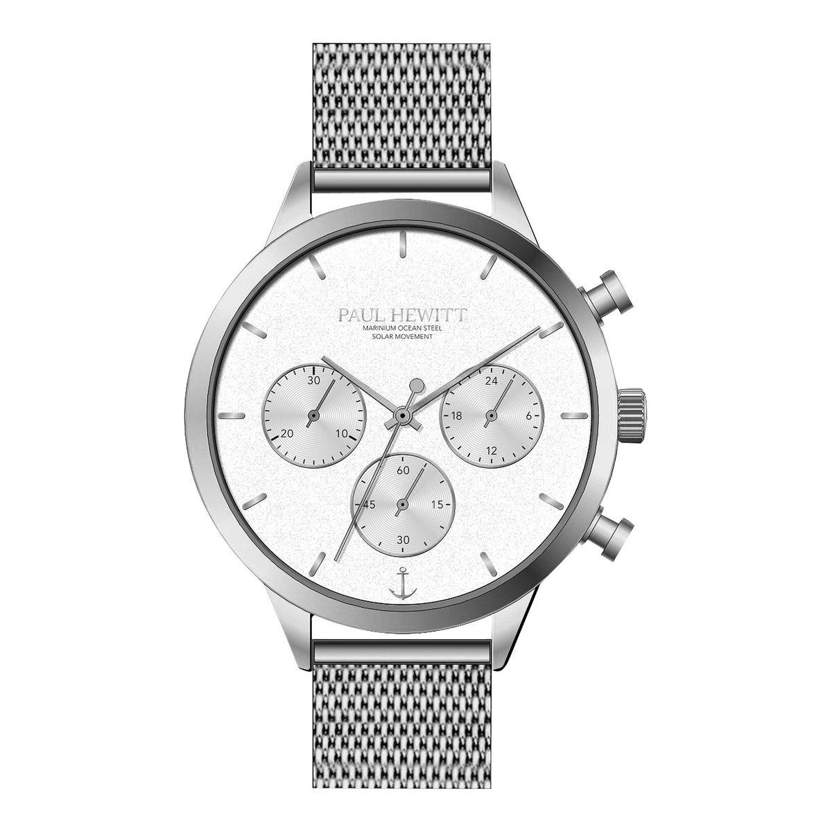 Paul Hewitt Damen-Uhren Analog Solar One Size Silber, Weiß 32023186