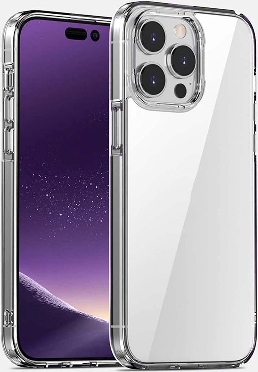 iPhone 14 Pro Max Hoesje Transparant - iPhone 14 Pro Max Siliconen Hardcase Doorzichtig - iPhone 14 Pro Max Extreme Bescherming Defend Case - Crystal Clear Helder