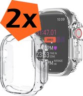 Hoesje Geschikt voor Apple Watch Ultra Hoes Siliconen Case Cover - Hoes Geschikt voor Apple Watch Ultra (49 mm) Hoesje - Transparant - 2 PACK