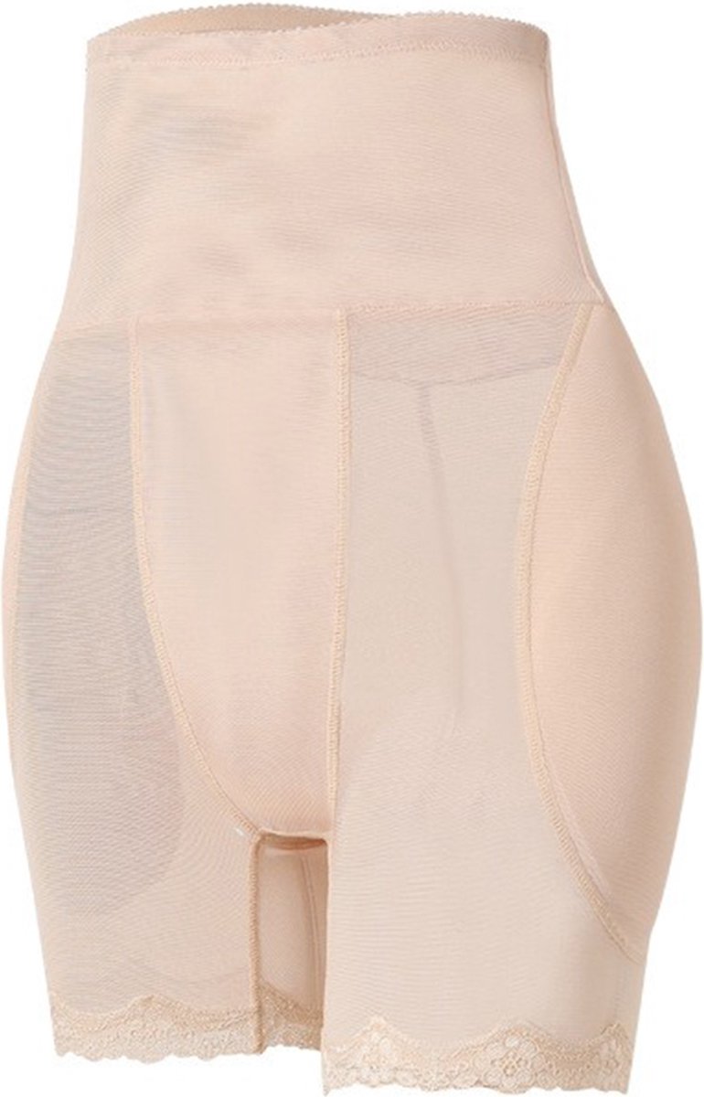 Shapewear - beige - XL - voor rondere billen en bredere heupen - shaping broekje - heupkussentjes -figuur corrigerend - ondergoed - gewatteerd - sexy butt & hips - vrouwelijke rondingen - billen liften