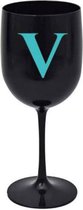 VIPA Kunststof wijnglazen 4 stuks plastic drinkglazen zwart herbruikbaar onbreekbaar 400 ml