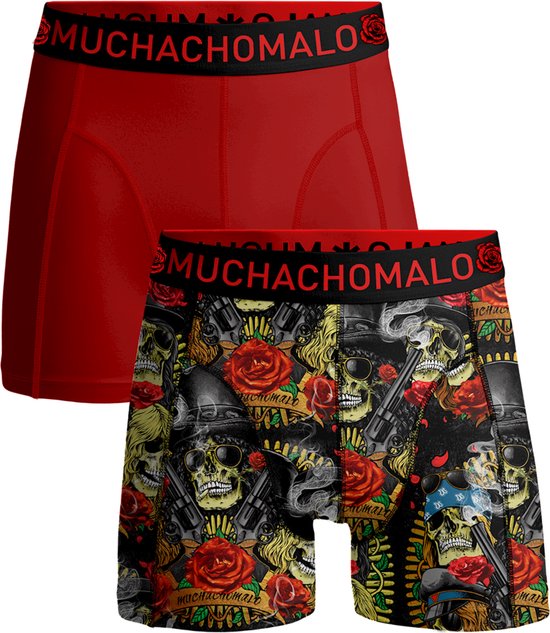 Muchachomalo Heren Boxershorts 2 Pack - Normale Lengte - M - 95% Katoen - Mannen Onderbroek met Zachte Elastische Tailleband