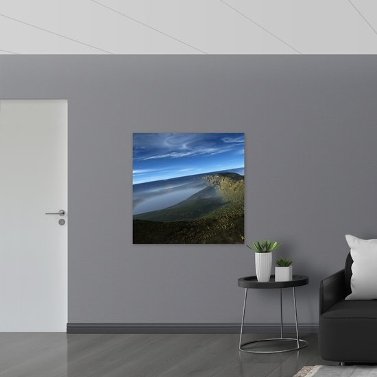 WallClassics - Poster (Matte) - Grands Lacs dans un Paysage de Montagne - 100x100 cm Photo sur Papier Poster avec un aspect Mat