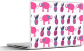 Laptop sticker - 10.1 inch - Ananas - Olifant - Design - 25x18cm - Laptopstickers - Laptop skin - Cover