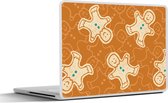 Laptop sticker - 11.6 inch - Patronen - Gingerbread - Koekjes - 30x21cm - Laptopstickers - Laptop skin - Cover
