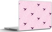 Laptop sticker - 12.3 inch - Vogel - Patronen - Roze - 30x22cm - Laptopstickers - Laptop skin - Cover