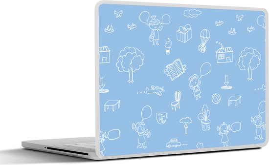 Sticker pour ordinateur portable - 17,3 pouces - Motifs - Naissance - Blauw - 40x30cm - Autocollants pour ordinateur portable - Skin ordinateur portable - Housse