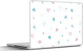 Laptop sticker - 13.3 inch - Hartjes - Patronen - Pastel - 31x22,5cm - Laptopstickers - Laptop skin - Cover
