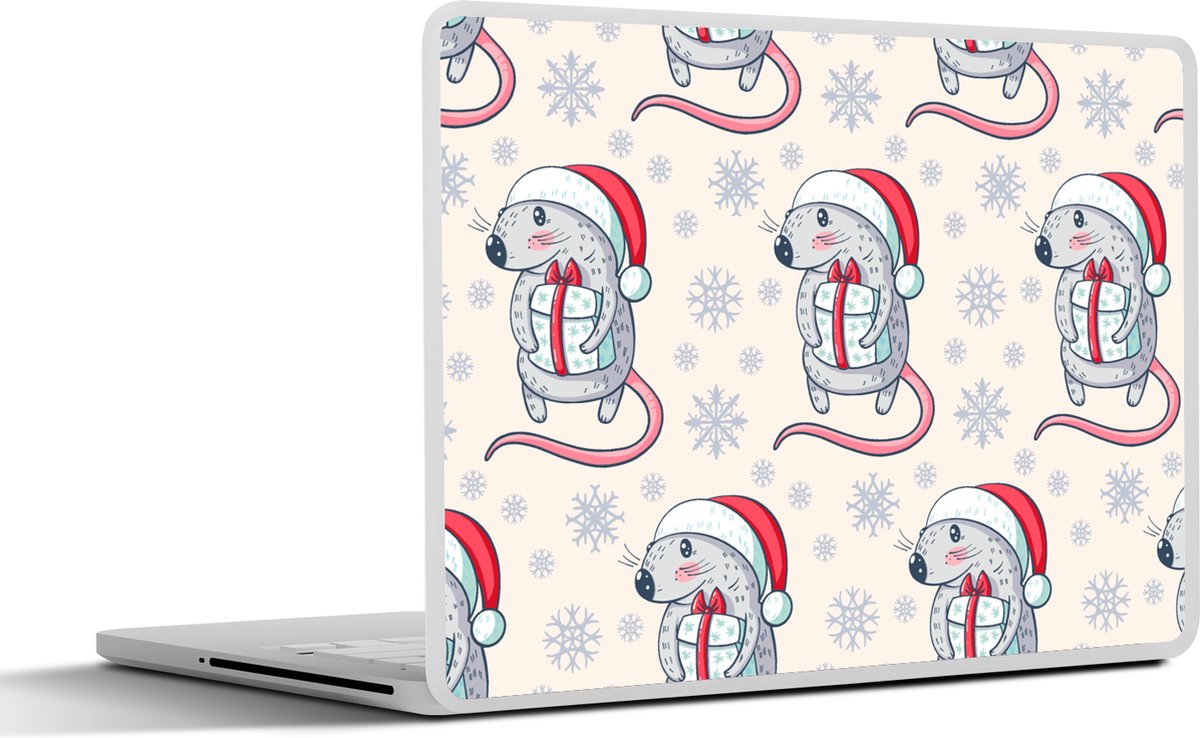 Laptop sticker - 14 inch - Rat - Kerstcadeau - Kinderen - Kerst - Patronen - 32x5x23x5cm - Laptopstickers - Laptop skin - Cover - Kerst - Cadeau - Kerstcadeau voor mannen en voor vrouwen