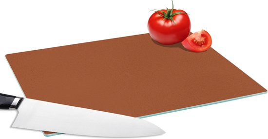 Glazen Snijplank - 28x20 - Terracotta - Bruin - Palet - Effen - Kleuren