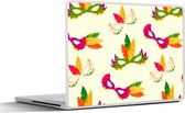 Laptop sticker - 15.6 inch - Carnaval - Masker - Patronen - 36x27,5cm - Laptopstickers - Laptop skin - Cover