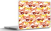 Laptop sticker - 10.1 inch - Masker - Patronen - Carnaval - 25x18cm - Laptopstickers - Laptop skin - Cover