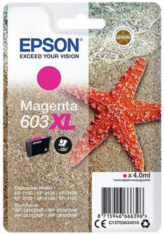 Foto: Original ink cartridge epson c13t03a34020 4 ml magenta