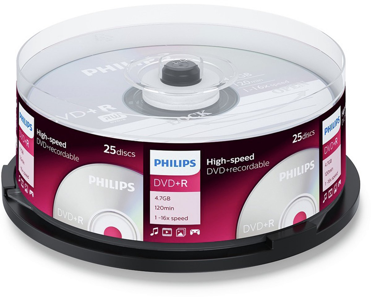 Philips DR4S6B25F - DVD+R - 4,7GB - Speed 16x - Spindle - 25 stuks