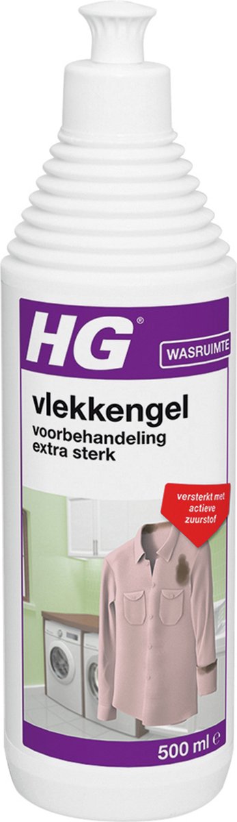 HG vlekken voorbehandeling gel extra sterk - 500 ml - verwijdert de allerergste vlekken = met actieve zuurstof