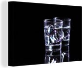Toile Peinture Alcohol - Verres - Boisson - 90x60 cm - Décoration murale