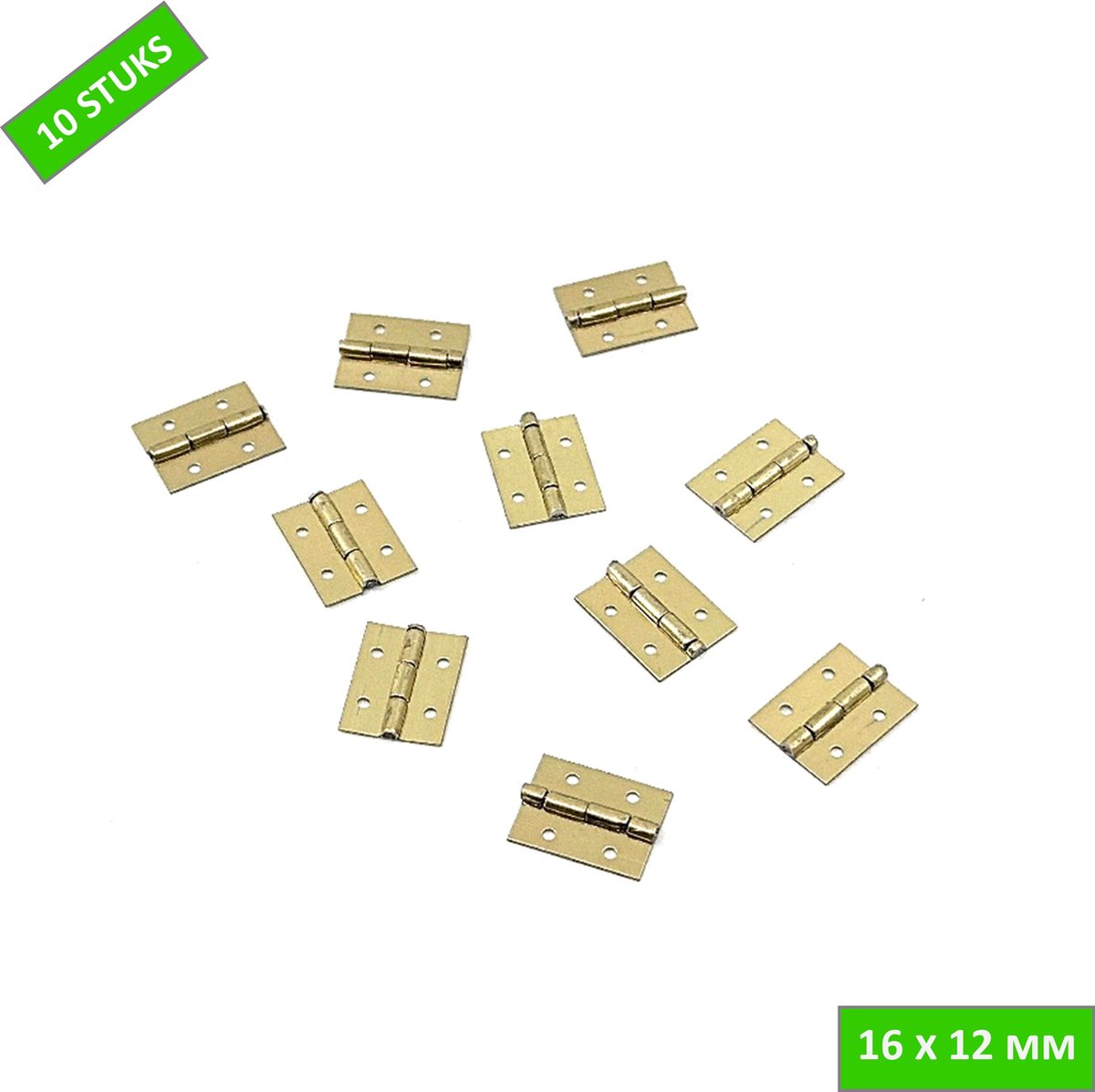 TQ4U naaikistscharnier - 16 x 12 mm - Vermessingd - 10 stuks