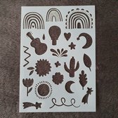 Happy stencil, A5, kaarten maken, scrapbooking, herbruikbaar