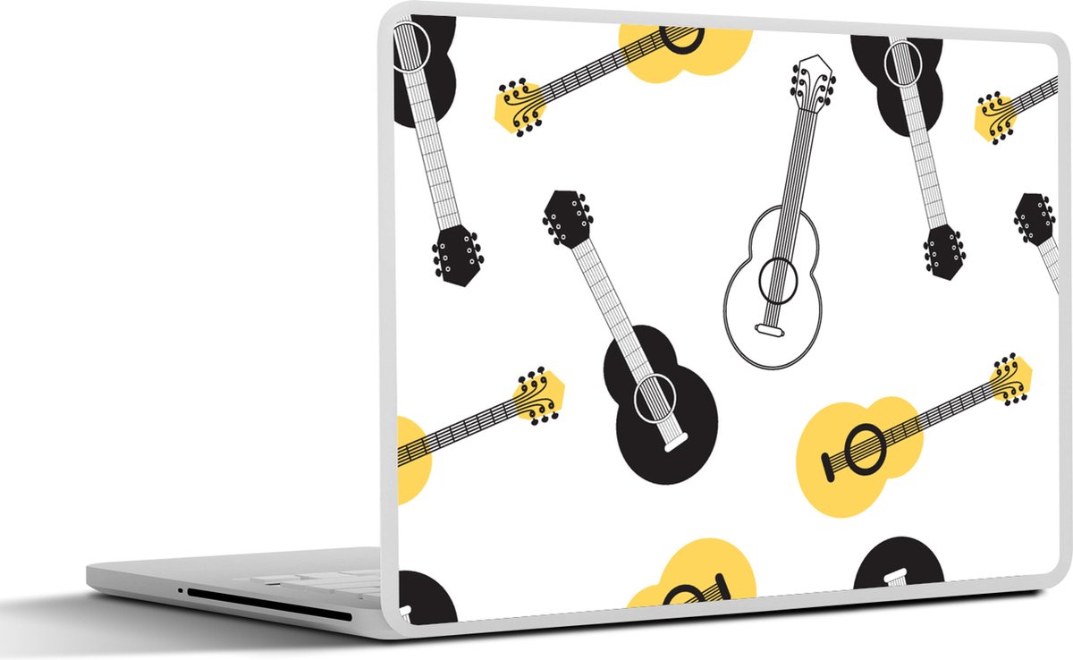 Laptop sticker - 14 inch - Gitaar - Patronen - Instrumenten - 32x5x23x5cm - Laptopstickers - Laptop skin - Cover