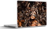 Laptop sticker - 10.1 inch - Vrouw - Luxe - Planten