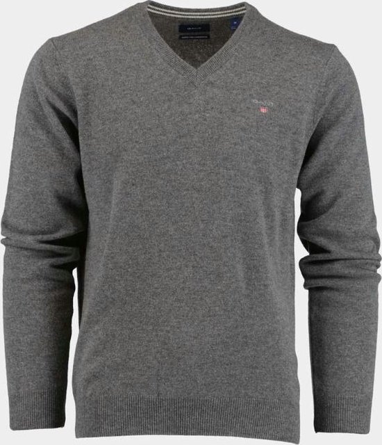 Gant Superfijne Lamswol V-Hals Trui in kleur Groen | Jan Rozing Mannenmode