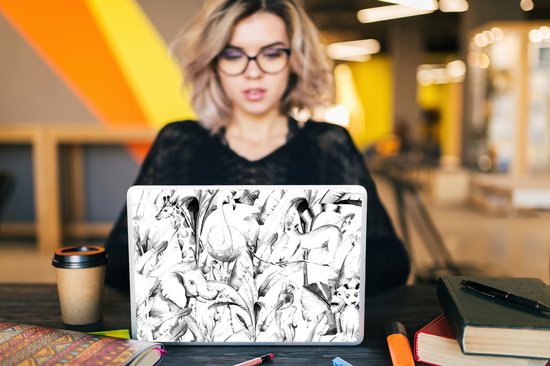 Sticker pour ordinateur portable - 11,6 pouces - Aquarelle - Animaux - Plantes - Jungle - Garçons - Filles - Enfants - 30x21cm - Autocollants pour ordinateur portable - Skin pour ordinateur portable - Housse