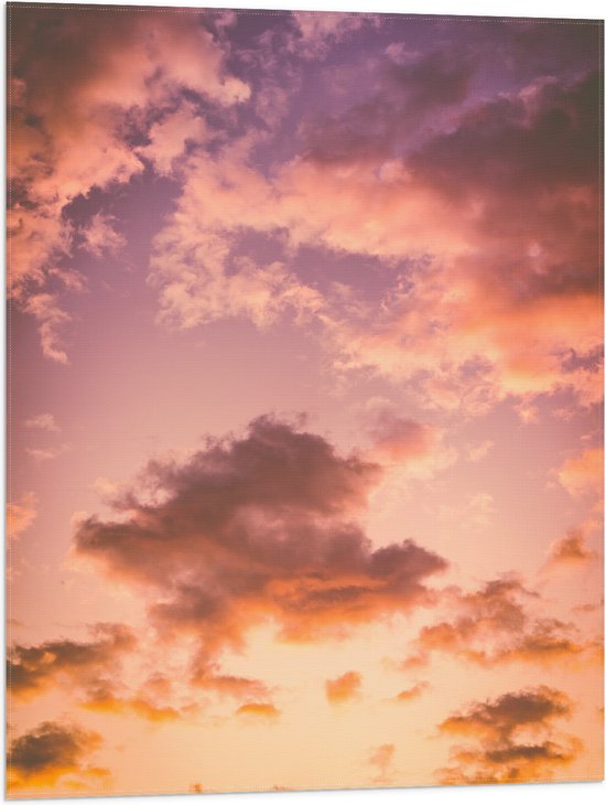 WallClassics - Vlag - Pastelkleurige Wolken - 60x80 cm Foto op Polyester Vlag