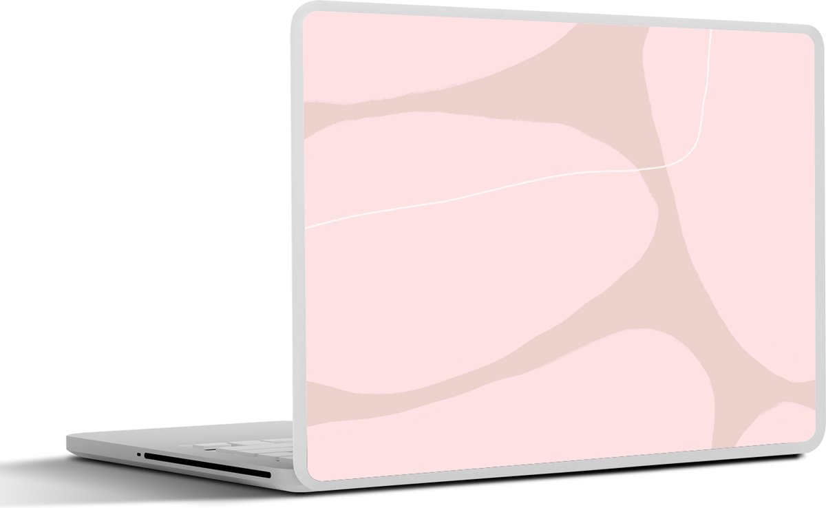 Laptop sticker - 15.6 inch - Roze - Geometrische vormen - Abstract - 36x27,5cm - Laptopstickers - Laptop skin - Cover