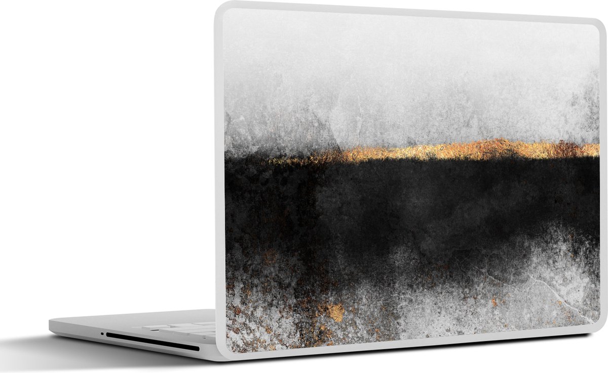 Laptop sticker - 12.3 inch - Goud - Abstract - Luxe - 30x22cm - Laptopstickers - Laptop skin - Cover