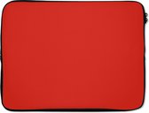 Laptophoes 15.6 inch - Rood - Kleur - Effen - Laptop sleeve - Binnenmaat 39,5x29,5 cm - Zwarte achterkant - Back to school spullen - Schoolspullen jongens en meisjes middelbare school - Macbook air hoes - Chromebook sleeve