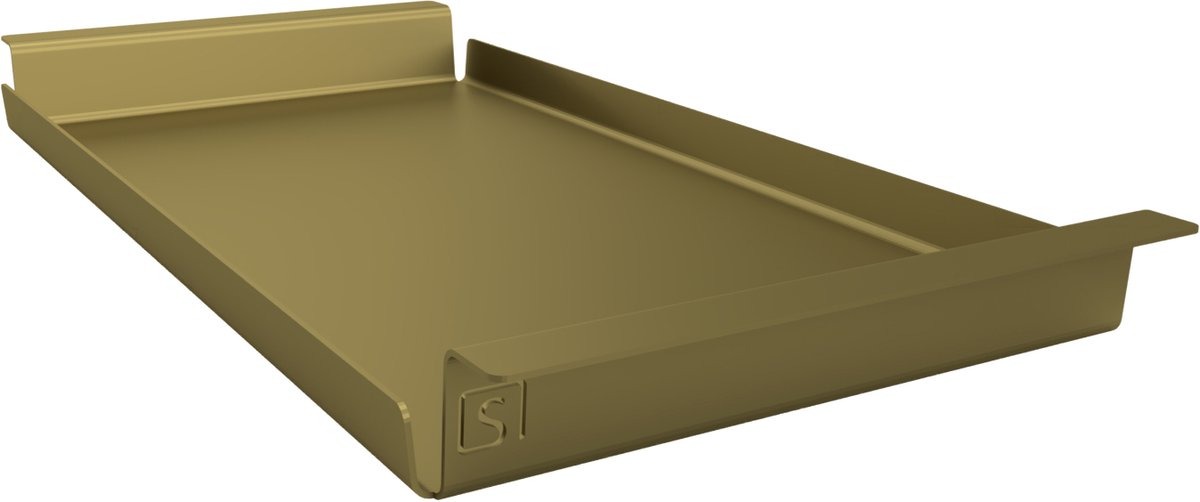 Dienblad Medium | Brons Goud - Warm Gold | Rechthoek | Industrieel | Design | Gepoedercoat | Metaal | Aluminium | Fliptray | 61 × 29 × 5 cm