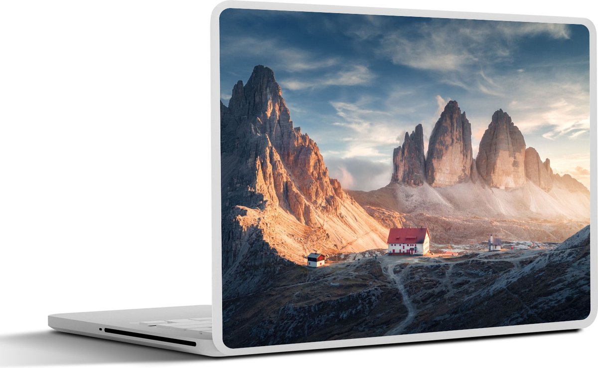 Laptop sticker - 12.3 inch - Huis - Bergen - Landschap - 30x22cm - Laptopstickers - Laptop skin - Cover