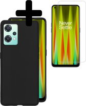 Hoesje Geschikt voor OnePlus Nord CE 2 Lite Hoesje Siliconen Case Met Screenprotector - Hoes Geschikt voor OnePlus Nord CE 2 Lite Hoes Siliconen - Zwart