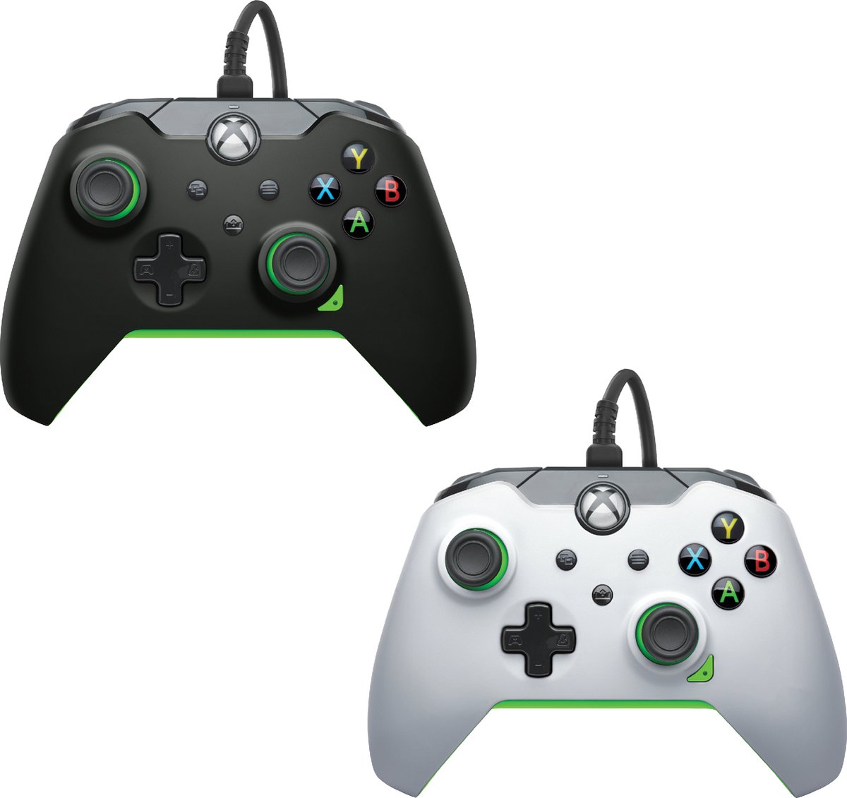 PDP - Bedrade Xbox Controller - Neon Zwart + Neon Wit - Xbox Series X|S & Xbox One