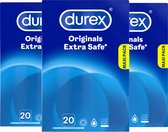 Bol.com Durex Condooms Extra Safe 3 x 20 stuks Voordeelverpakking aanbieding