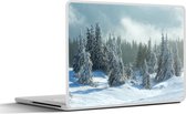 Sticker ordinateur portable - 13,3 pouces - Forêt - Neige - Hiver