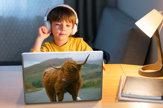 Autocollant pour ordinateur portable - 10,1 pouces - Highlander écossais - Berg - Route - 25x18cm - Autocollants pour ordinateur portable - Skin pour ordinateur portable - Housse