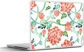 Laptop sticker - 12.3 inch - Bloemen - Bladeren - Patronen - Waterverf - 30x22cm - Laptopstickers - Laptop skin - Cover