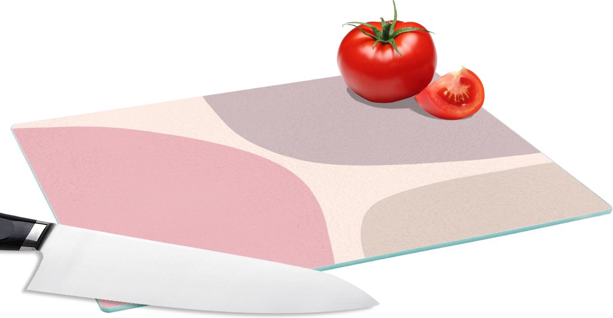Glazen Snijplank - 28x20 - Design - Pastel - Minimalisme - Snijplanken Glas