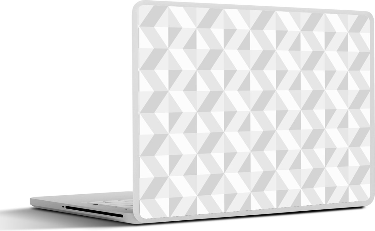 Laptop sticker - 15.6 inch - Zigzag - Grijs - Patronen - Geometrie - 36x27,5cm - Laptopstickers - Laptop skin - Cover