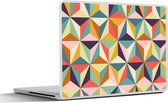 Laptop sticker - 12.3 inch - Retro - Regenboog - 3D - Geometrie - Driehoek - 30x22cm - Laptopstickers - Laptop skin - Cover