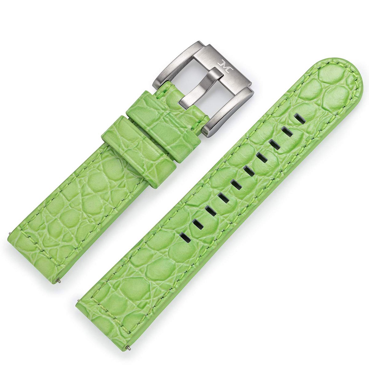 Marc Coblen - TW Steel Horlogeband Lichtgroen Leer Alligator 22mm