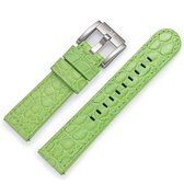 bracelet en cuir vert clair / fermoir en acier